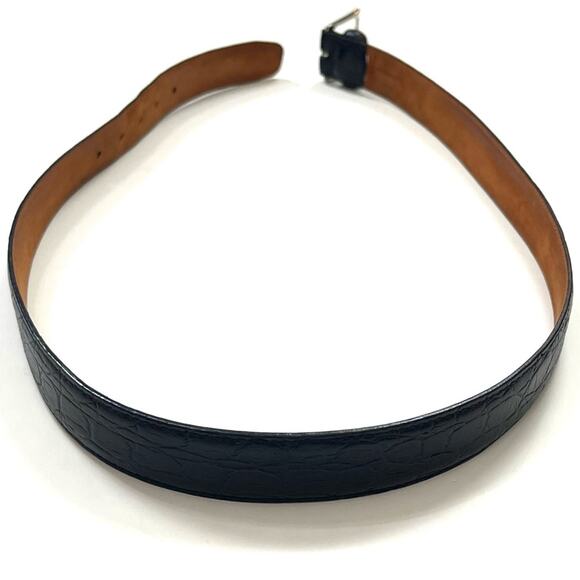 Cole Haan Croc Embossed Leather Belt - Picture 4 of 7